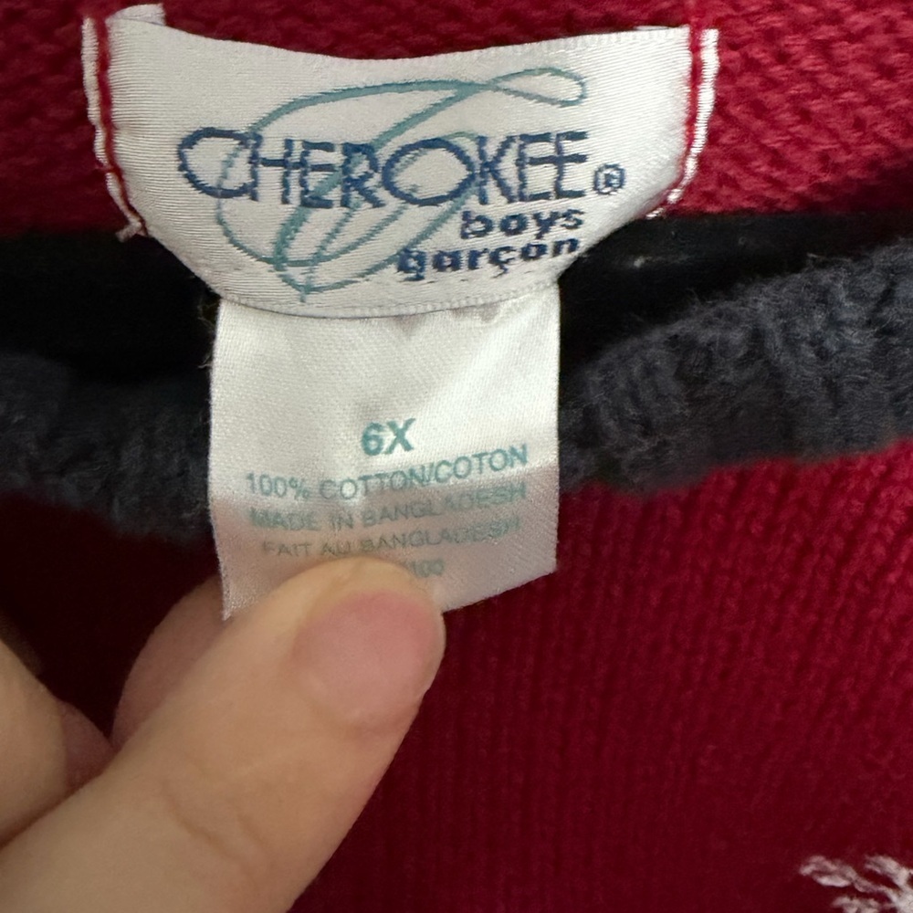 ❄️ Cherokee Kids Snowboarding Snowman Sweater – Size 6X – Winter Holiday Knit - Picture 2 of 5